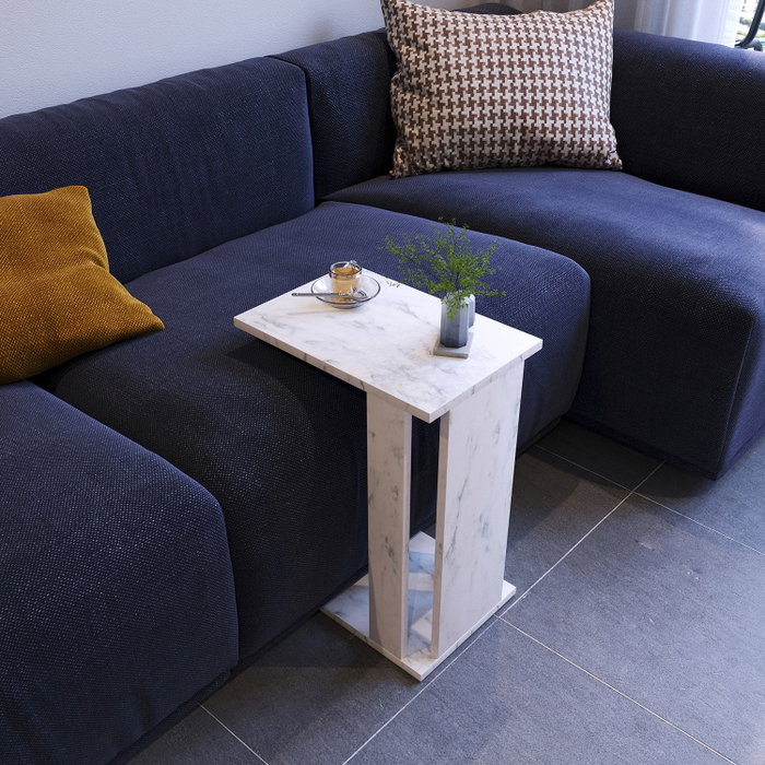 Hanah Home Mesa Auxiliar Pasific C Blanco y Negro 30x43x61cm Tablero Melamina 18mm